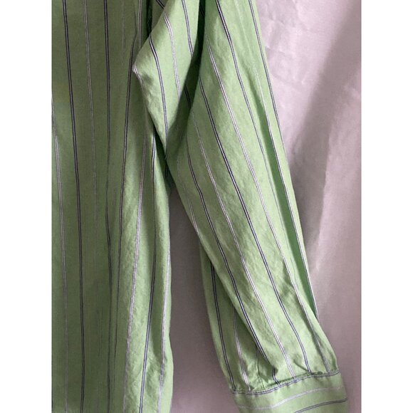 Arrow LS Shirt Green Blue White Stripe Button Down Casual Dress Boy L (14-16) - Picture 12 of 14